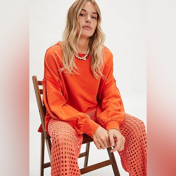 Free People Sweaters - NWT Free People Sofia Sweatshirt ~Cherry Tomato~
